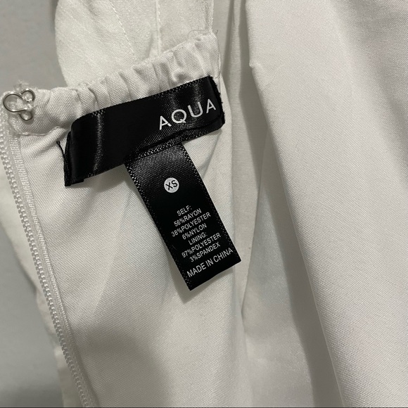 Aqua Dress Button Down Ruffle Sleeveless White Mini Womens XS - Picture 7 of 15